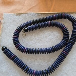 Elegant Blue & Black Beaded Necklace